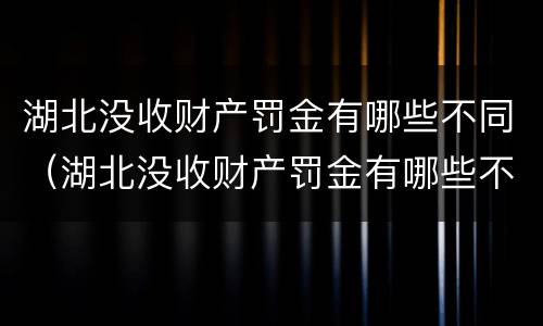 湖北没收财产罚金有哪些不同（湖北没收财产罚金有哪些不同处罚）