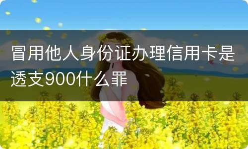 冒用他人身份证办理信用卡是透支900什么罪