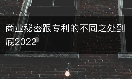 商业秘密跟专利的不同之处到底2022