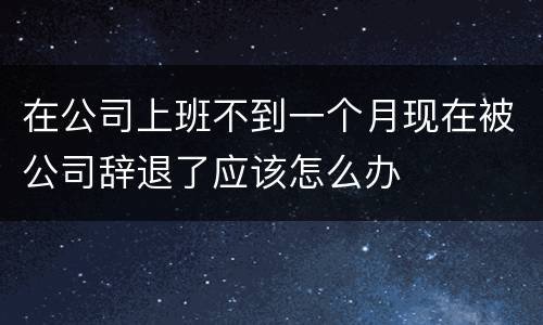 在公司上班不到一个月现在被公司辞退了应该怎么办