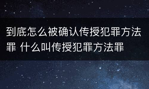 到底怎么被确认传授犯罪方法罪 什么叫传授犯罪方法罪
