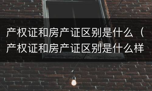 产权证和房产证区别是什么（产权证和房产证区别是什么样的）