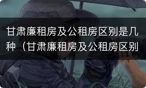 甘肃廉租房及公租房区别是几种（甘肃廉租房及公租房区别是几种房子）