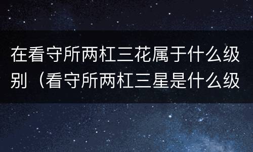 在看守所两杠三花属于什么级别（看守所两杠三星是什么级别）