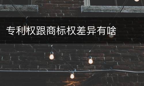 专利权跟商标权差异有啥