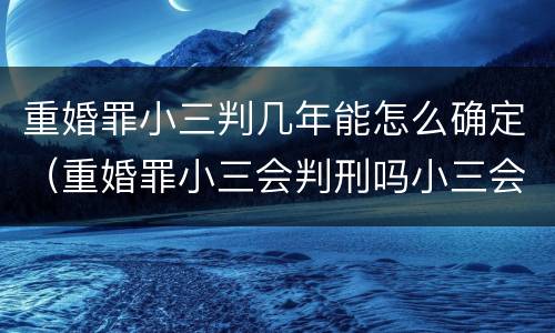 重婚罪小三判几年能怎么确定（重婚罪小三会判刑吗小三会判刑几年）