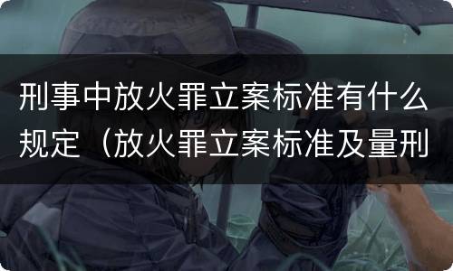 刑事中放火罪立案标准有什么规定（放火罪立案标准及量刑）
