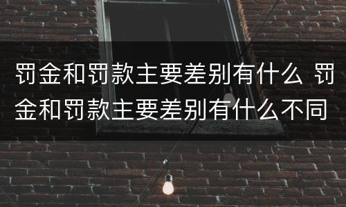 罚金和罚款主要差别有什么 罚金和罚款主要差别有什么不同