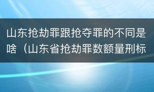 山东抢劫罪跟抢夺罪的不同是啥（山东省抢劫罪数额量刑标准）