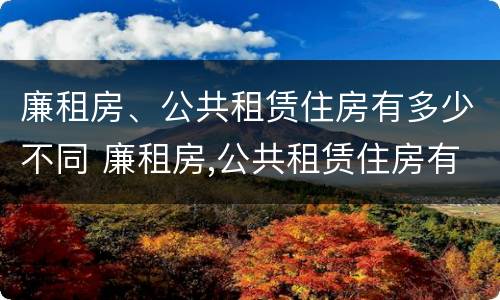 廉租房、公共租赁住房有多少不同 廉租房,公共租赁住房有多少不同的区别