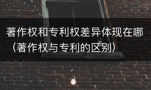 著作权和专利权差异体现在哪（著作权与专利的区别）