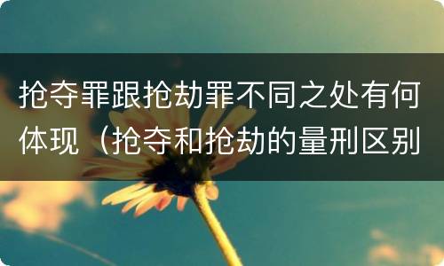 抢夺罪跟抢劫罪不同之处有何体现（抢夺和抢劫的量刑区别）