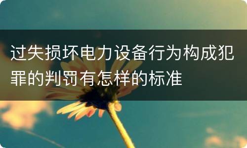 过失损坏电力设备行为构成犯罪的判罚有怎样的标准