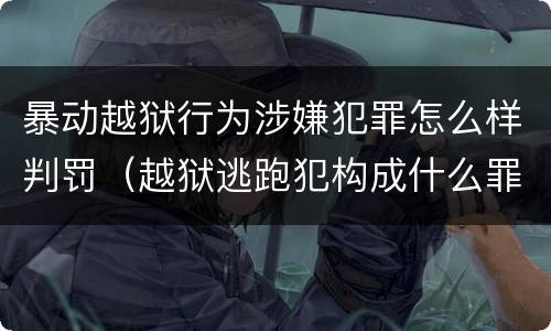 暴动越狱行为涉嫌犯罪怎么样判罚（越狱逃跑犯构成什么罪）