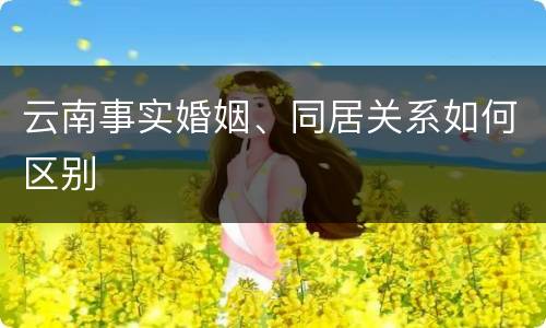 云南事实婚姻、同居关系如何区别