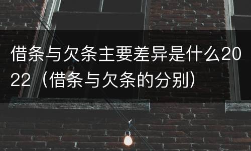 借条与欠条主要差异是什么2022（借条与欠条的分别）