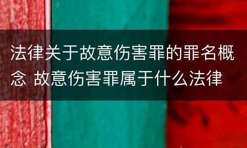 法律关于故意伤害罪的罪名概念 故意伤害罪属于什么法律