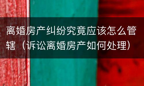 离婚房产纠纷究竟应该怎么管辖（诉讼离婚房产如何处理）