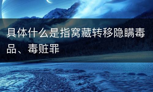 具体什么是指窝藏转移隐瞒毒品、毒赃罪