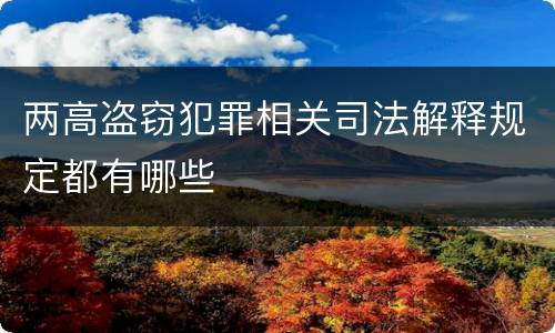 两高盗窃犯罪相关司法解释规定都有哪些