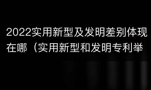 2022实用新型及发明差别体现在哪（实用新型和发明专利举例）