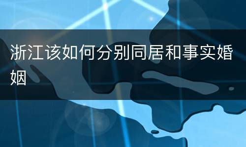 浙江该如何分别同居和事实婚姻