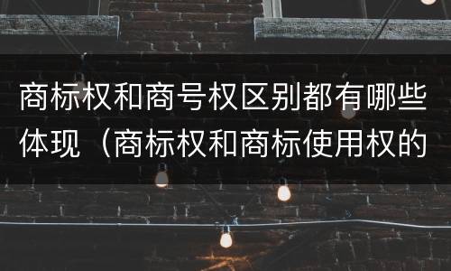 商标权和商号权区别都有哪些体现（商标权和商标使用权的区别）
