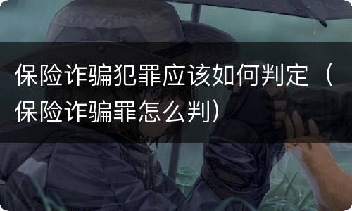 保险诈骗犯罪应该如何判定（保险诈骗罪怎么判）