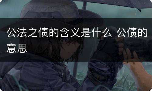 公法之债的含义是什么 公债的意思
