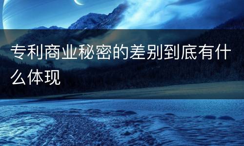 专利商业秘密的差别到底有什么体现