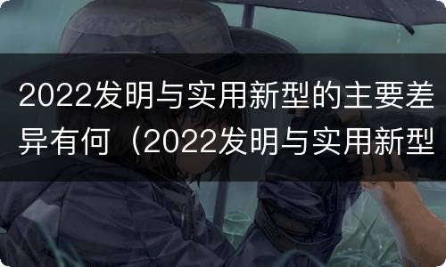 2022发明与实用新型的主要差异有何（2022发明与实用新型的主要差异有何意义）