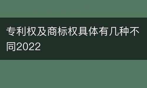 专利权及商标权具体有几种不同2022