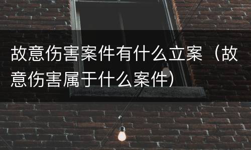 故意伤害案件有什么立案（故意伤害属于什么案件）