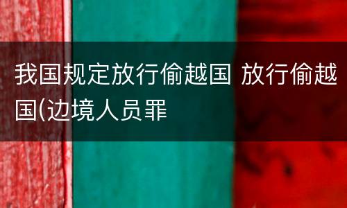 我国规定放行偷越国 放行偷越国(边境人员罪