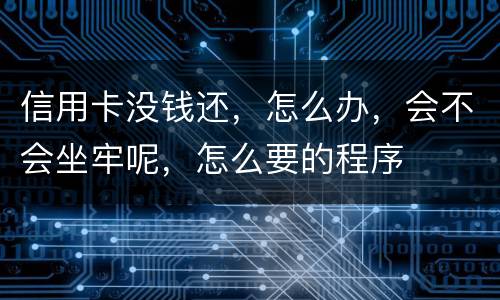 信用卡没钱还，怎么办，会不会坐牢呢，怎么要的程序