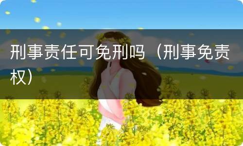 刑事责任可免刑吗（刑事免责权）