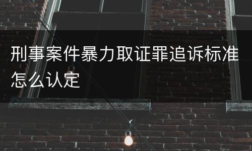 刑事案件暴力取证罪追诉标准怎么认定