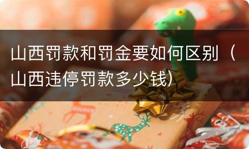 山西罚款和罚金要如何区别（山西违停罚款多少钱）