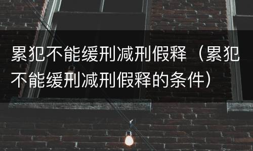 累犯不能缓刑减刑假释（累犯不能缓刑减刑假释的条件）