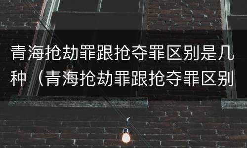 青海抢劫罪跟抢夺罪区别是几种（青海抢劫罪跟抢夺罪区别是几种情况）