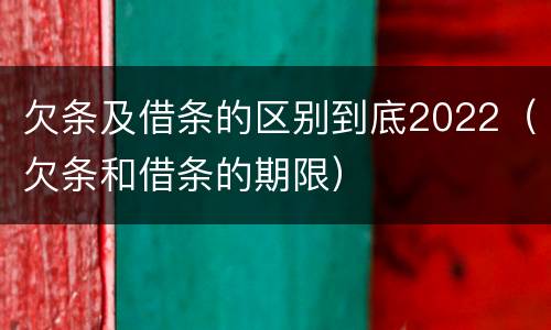 欠条及借条的区别到底2022（欠条和借条的期限）