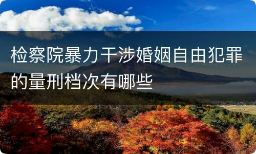 检察院暴力干涉婚姻自由犯罪的量刑档次有哪些
