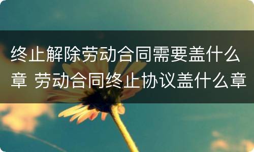 终止解除劳动合同需要盖什么章 劳动合同终止协议盖什么章