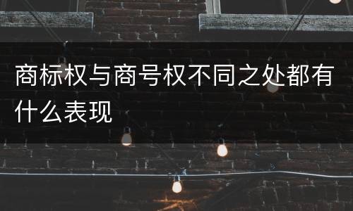 商标权与商号权不同之处都有什么表现