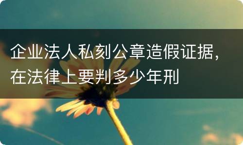 企业法人私刻公章造假证据，在法律上要判多少年刑