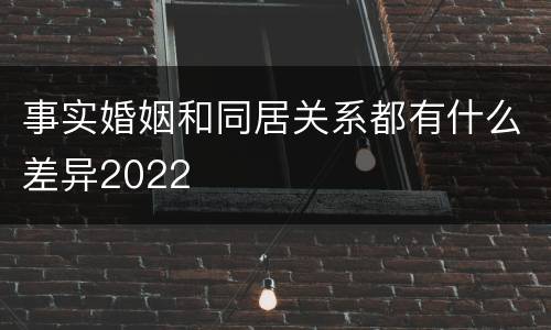 事实婚姻和同居关系都有什么差异2022