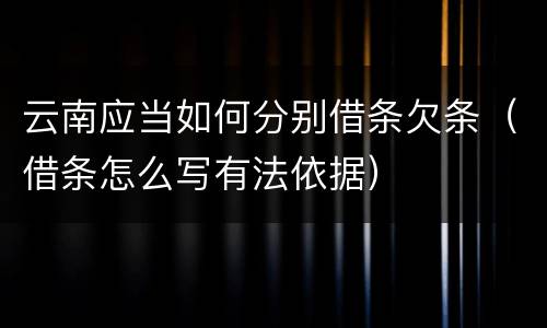云南应当如何分别借条欠条（借条怎么写有法依据）