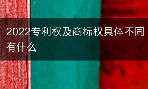 2022专利权及商标权具体不同有什么
