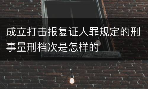 成立打击报复证人罪规定的刑事量刑档次是怎样的