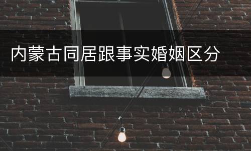 内蒙古同居跟事实婚姻区分